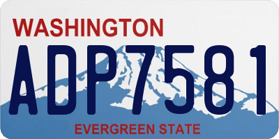 WA license plate ADP7581