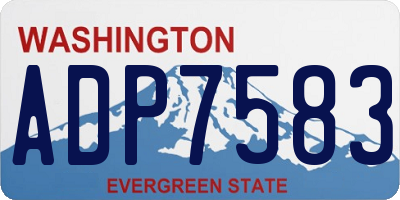 WA license plate ADP7583