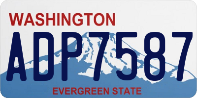 WA license plate ADP7587