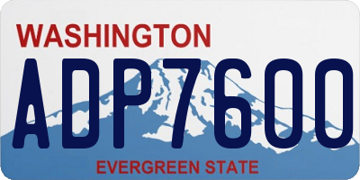 WA license plate ADP7600