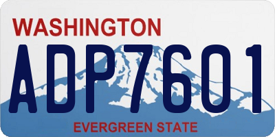 WA license plate ADP7601