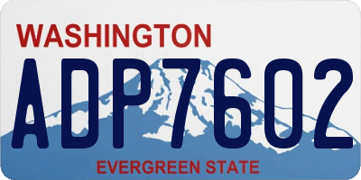 WA license plate ADP7602