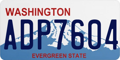 WA license plate ADP7604