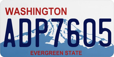 WA license plate ADP7605