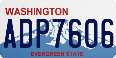 WA license plate ADP7606