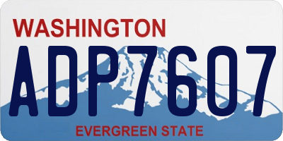 WA license plate ADP7607