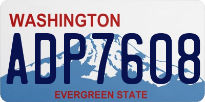 WA license plate ADP7608