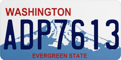 WA license plate ADP7613