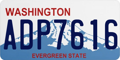 WA license plate ADP7616