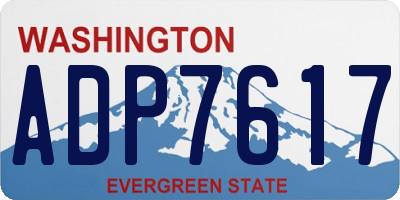WA license plate ADP7617