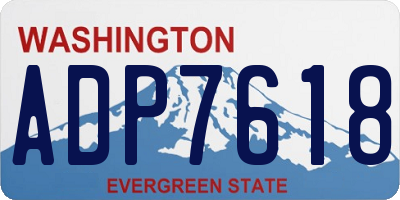 WA license plate ADP7618