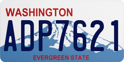 WA license plate ADP7621