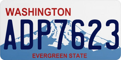 WA license plate ADP7623