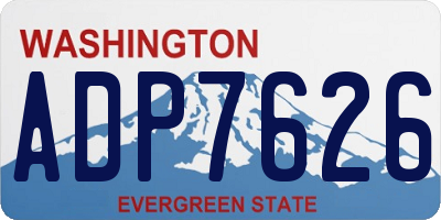 WA license plate ADP7626