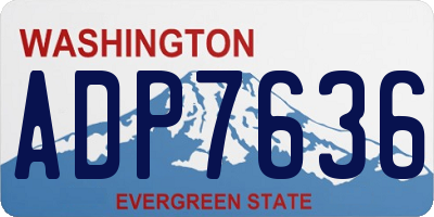 WA license plate ADP7636