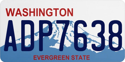 WA license plate ADP7638
