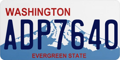 WA license plate ADP7640