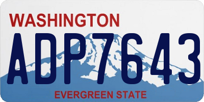 WA license plate ADP7643