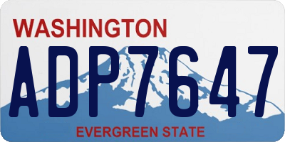 WA license plate ADP7647