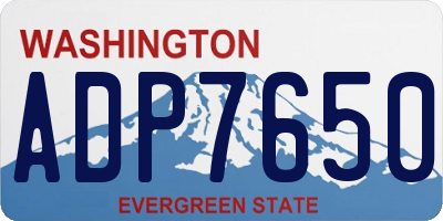 WA license plate ADP7650