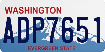 WA license plate ADP7651