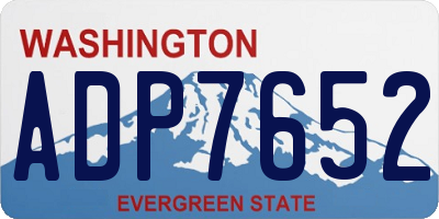 WA license plate ADP7652