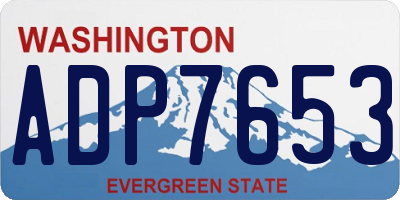 WA license plate ADP7653