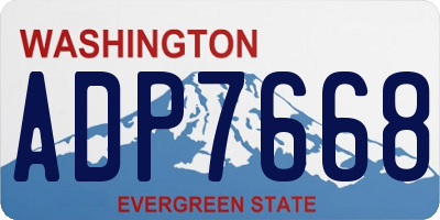 WA license plate ADP7668