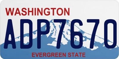 WA license plate ADP7670