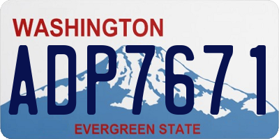 WA license plate ADP7671