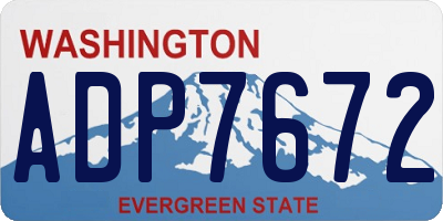 WA license plate ADP7672