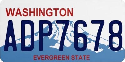 WA license plate ADP7678