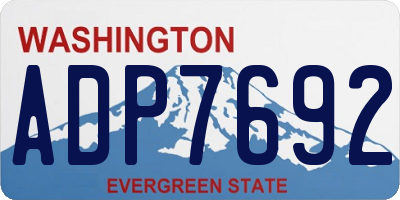 WA license plate ADP7692