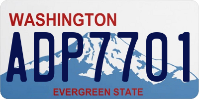 WA license plate ADP7701