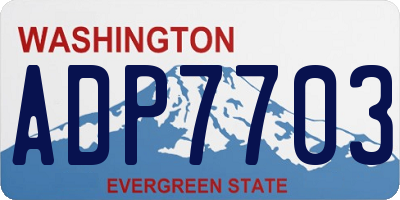 WA license plate ADP7703