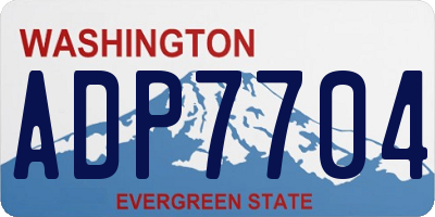 WA license plate ADP7704
