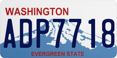 WA license plate ADP7718