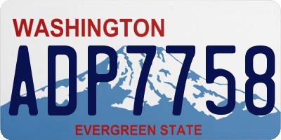 WA license plate ADP7758