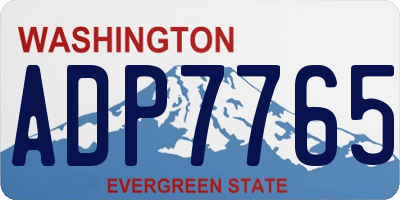 WA license plate ADP7765