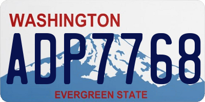 WA license plate ADP7768