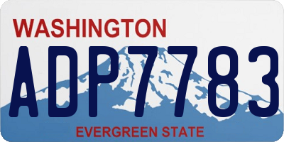 WA license plate ADP7783