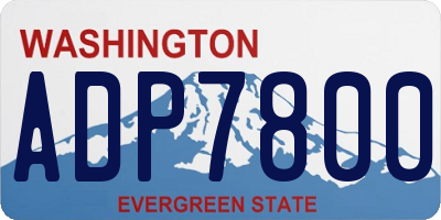 WA license plate ADP7800