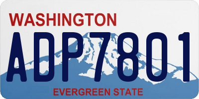 WA license plate ADP7801