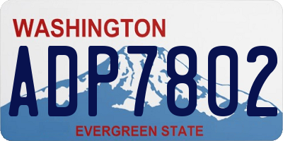 WA license plate ADP7802