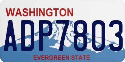 WA license plate ADP7803
