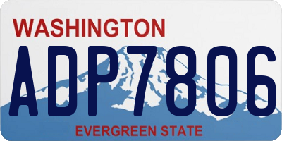 WA license plate ADP7806
