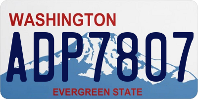 WA license plate ADP7807