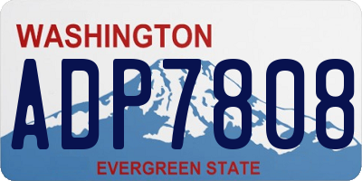 WA license plate ADP7808