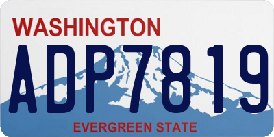 WA license plate ADP7819