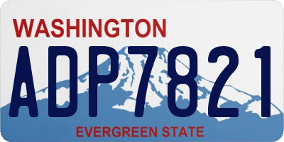 WA license plate ADP7821